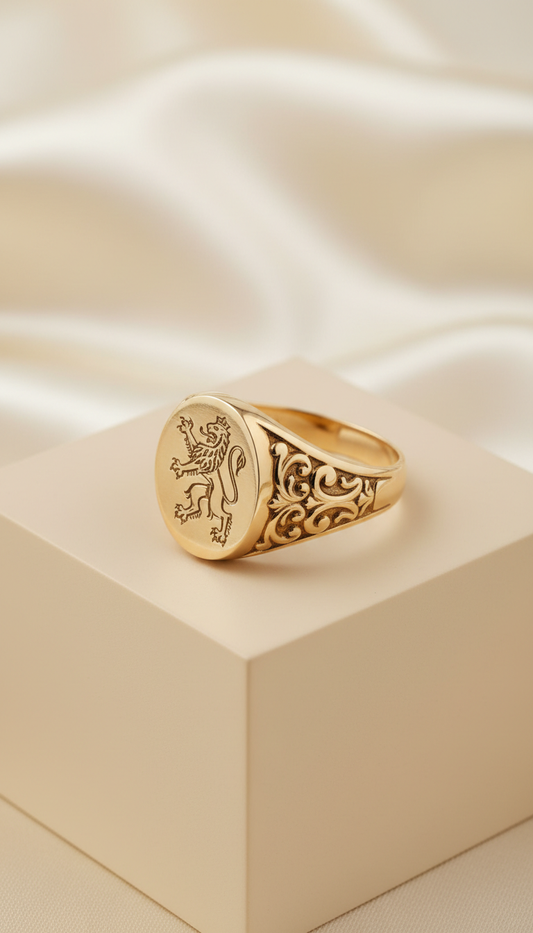 Classic gold signet ring